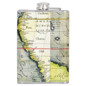 Magellans schip Victoria, Antiek kaart Stille Ocea Heupfles (Achterkant)