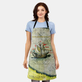 Magellans schip Victoria, Antiek kaart Stille Ocea Schort (Gedragen)