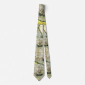 Magellans schip Victoria, Antiek kaart Stille Ocea Stropdas (Voorkant)