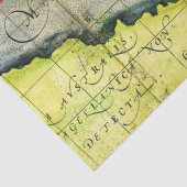 Magellans schip Victoria, Antiek kaart Stille Ocea Tissuepapier (Detail)