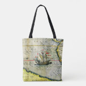 Magellans schip Victoria, Antiek kaart Stille Ocea Tote Bag (Achterkant)