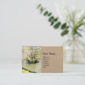 Magellans schip Victoria, Antiek kaart Stille Ocea Visitekaartje (Staand voorkant)