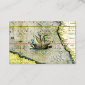 Magellans schip Victoria, Antiek kaart Stille Ocea Visitekaartje (Achterkant)