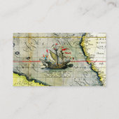 Magellans schip Victoria, Antiek kaart Stille Ocea Visitekaartje (Achterkant)