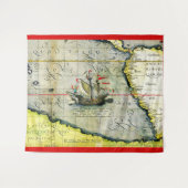 Magellans schip Victoria, Antiek kaart Stille Ocea Wandkleed (Voorkant (horizontaal))