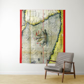 Magellans schip Victoria, Antiek kaart Stille Ocea Wandkleed (In situ)