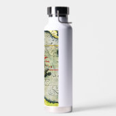 Magellans schip Victoria, Antiek kaart Stille Ocea Waterfles (Links)