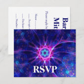 Magen Bet Bar/Bat Mitzvah RSVP Kaartje (Voorkant / Achterkant)
