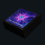 Magen Bet Cadeaudoosje<br><div class="desc">Een blauwe en paarse fractal Star of David (Magen David). Aanpassen door uw eigen tekst toe te voegen. Een mooi cadeau voor een verloving of bruiloft.</div>