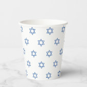Magen David blue en wit patroon Hanukkah Papieren Bekers (Voorkant)