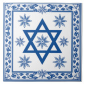 Magen David - David Star Ceramic Tile - Azulejo Tegeltje (Voorkant)