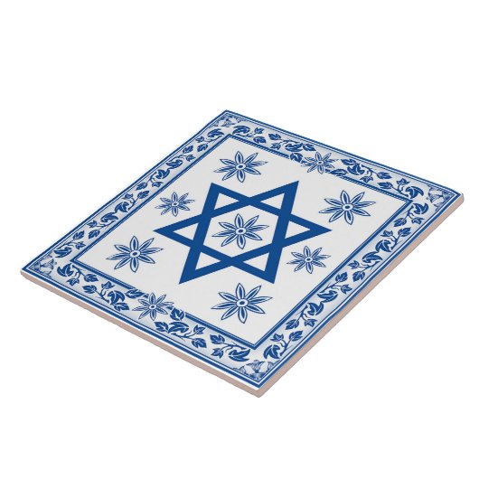 Magen David - David Star Ceramic Tile - Azulejo Tegeltje (Zijkant)