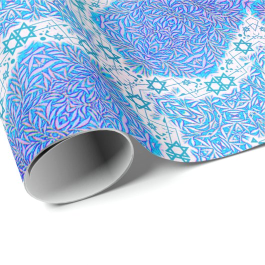 Magen David en Willow Leaf Cadeaupapier (Rol Hoek)