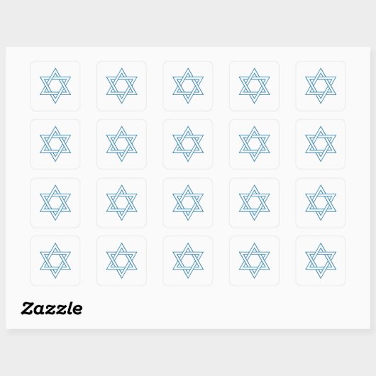Magen David Vierkante Sticker (Vel)