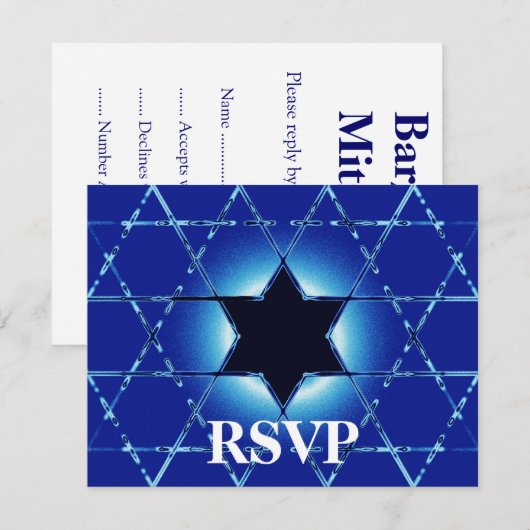 Magen Gimel Bar/Bat Mitzvah RSVP (Voorkant / Achterkant)