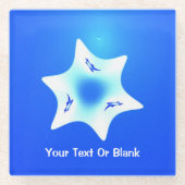 Magen Lavan (White Star) Glazen Onderzetter (Voorkant)