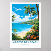 Magens Bay Beach Maagdeneilanden Reisprint Poster (Voorkant)