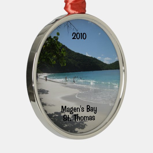 Magen's Bay, St. Thomas, 2010 Metalen Ornament (Rechts)