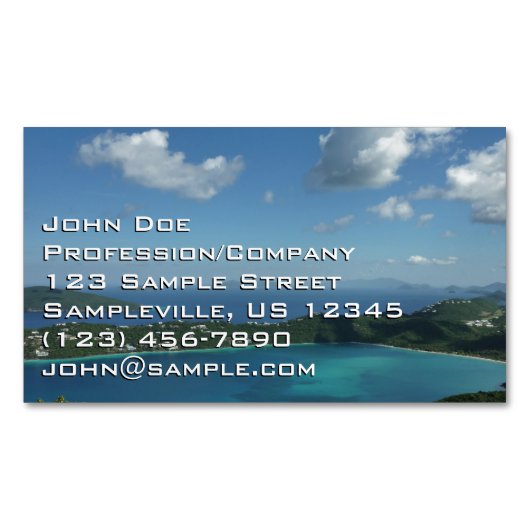 Magens Bay, St. Thomas Beauful Island Scene Magnetisch Visitekaartje (Voorkant)