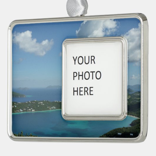 Magens Bay, St. Thomas Beauful Island Scene Verzilverd Omlijst Ornament (Links)