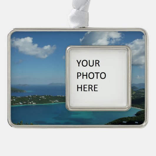Magens Bay, St. Thomas Beauful Island Scene Verzilverd Omlijst Ornament (Voorkant)