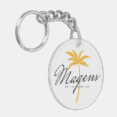 Magens Bay St Thomas USVI minimale palmboom Sleutelhanger (Voorkant Links)