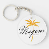 Magens Bay St Thomas USVI minimale palmboom Sleutelhanger (Voorkant)