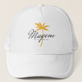 Magens Bay St Thomas USVI minimale palmboom Trucker Pet (Voorkant)