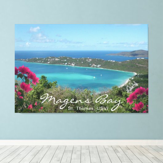 Magens Bay St. Thomas, USVI Tropical Beach Canvas Afdruk (Insitu (Houten vloer))