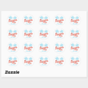 Magens Bay St. Thomas USVI Vintage Koraal Type Ronde Sticker