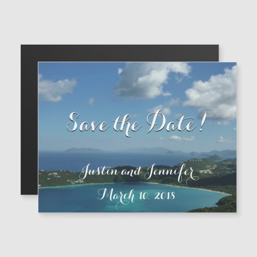 Magens Bay, St. Thomas Wedding Save the Date Magnetische Uitnodiging (Voorkant / Achterkant)