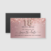 Magent voor 18e verjaardag in blush roze save the (Voorkant / Achterkant)