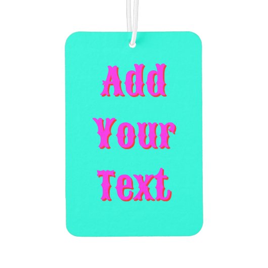 Magenta 3D Red Moderne naam | Grappige Neon Turquo Luchtverfrisser (Achterkant)