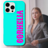 Magenta 3D Rood Modern Naam | Grappige Turquoise iPhone Hoesje