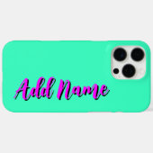 Magenta 3D Zwart Moderne Naam | Grappig Neon Blauw Case-Mate iPhone Case (Achterkant (horizontaal))