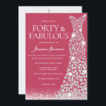 Magenta 40th & Fabulous 40th Birthday Dress Kaart<br><div class="desc">Magenta 40th & Fabulous 40th Birthday Dress Invitation Beschikbaar als digitale download. Zie overeenkomende objecten en variaties in uitnodigingen hieronder in het Collectie of in onze niche- en nestwinkel</div>