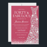 Magenta 40th & Fabulous 40th Birthday Dress Kaart<br><div class="desc">Magenta 40th & Fabulous 40th Birthday Dress Invitation Beschikbaar als digitale download. Zie overeenkomende objecten en variaties in uitnodigingen hieronder in het Collectie of in onze niche- en nestwinkel</div>