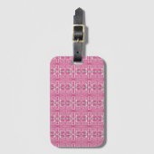 Magenta Abstract Block Print Luggage Tag Bagagelabel (Voorkant (verticaal))