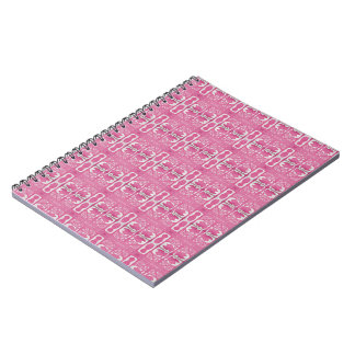 Magenta Abstract Handgesneden Blokdruk Journaal Notitieboek