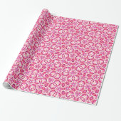 Magenta Abstracte Bloemendesign Cadeaupapier (Uitgerold)
