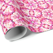 Magenta Abstracte Bloemendesign Cadeaupapier (Rol Hoek)