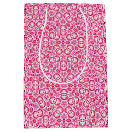 Magenta Abstracte Bloemendesign Medium Cadeauzakje