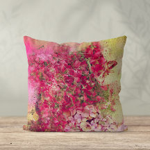 Magenta Abstracte Floral Cushion