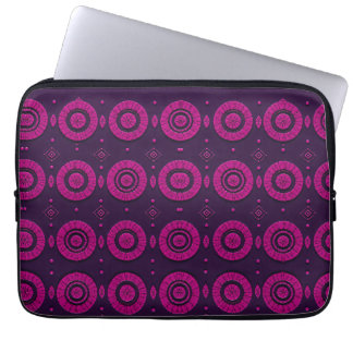 Magenta Afrikaans Geometrisch Cirkelpatroon Elektr Laptop Sleeve