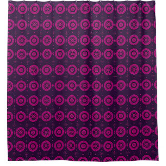Magenta Afrikaanse Geometrische Cirkel Douchegordi Douchegordijn