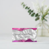 Magenta Agate Silver Glam Stylist Appointment Visitekaartje (Staand voorkant)