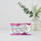 Magenta Agate Silver Glitter Luxury Stylist Visitekaartje (Staand voorkant)