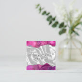 Magenta Agate Silver Glitter White Luxury Vierkante Visitekaartje (Staand voorkant)