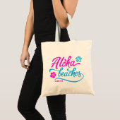 Magenta Aloha Beaches Summer Pun gepersonaliseerd Tote Bag (Voorkant (product))