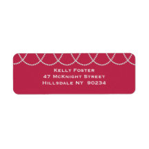 Magenta and Pearls Bridal Shower Label